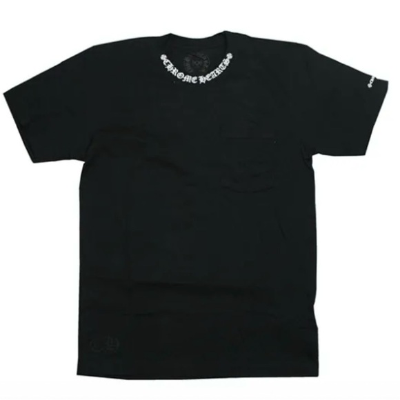 Chrome Hearts Black Tshirt in Large with logo on Neckband and Sleeves - Picture 2 of 3